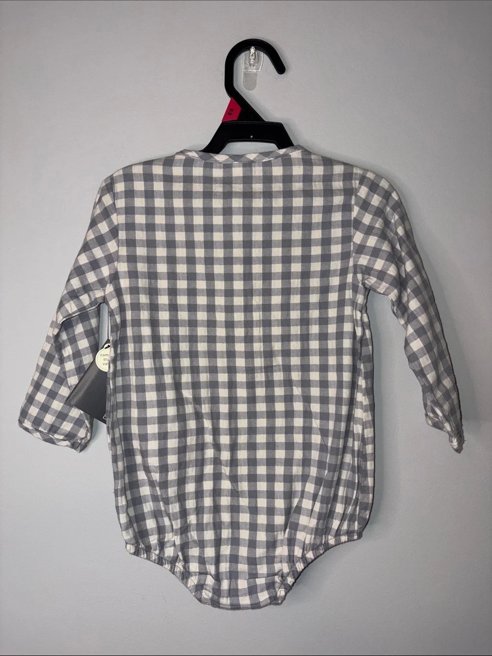 NWT Gray and White Gingham Baby Romper 18 Months